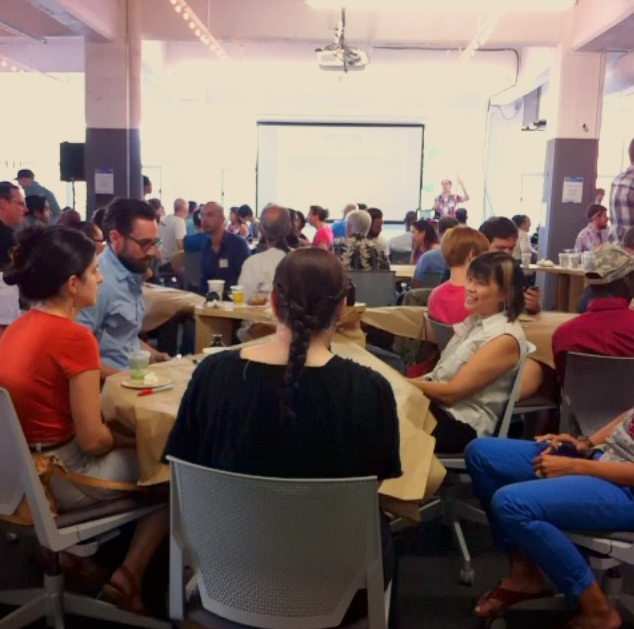 Participants gathered at Hub LA for Civic Innovation Lab Los Angeles launch on Sunday, September 14. Photograph from instagram user @ediekahulapereira.